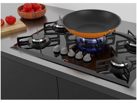 fogão cooktop gás philco cook chef 5 tc preto 110v/220v